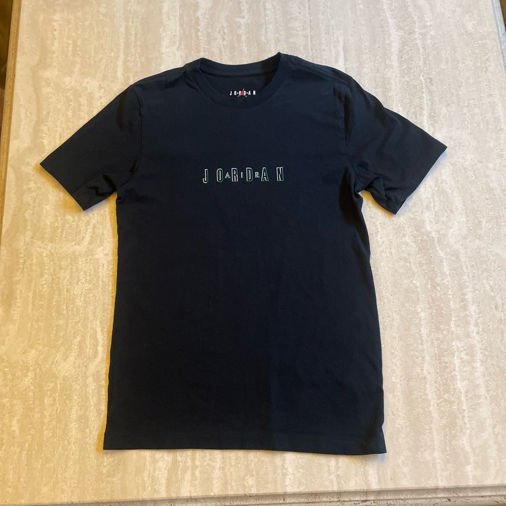 Men’s Jordan Air Essential Crewneck Tee 2 - Black w/ Green - Size S
